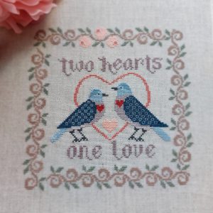 Two Hearts One Love cross stitch pattern