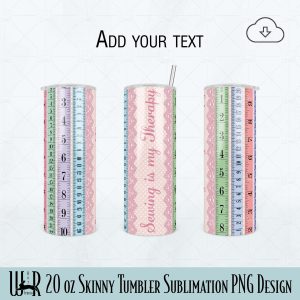 20 oz Tumbler Sublimation PNG Design Sewing is my Therapy