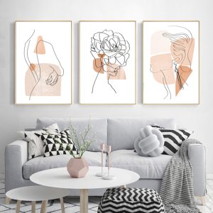 Women Line Drawing Printable Wall Art Women Print Set Of 3