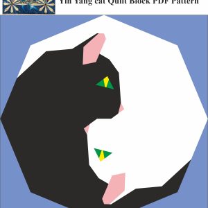 Yin Yang cat quilt block