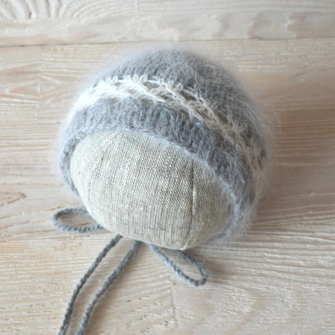 Tutorial: knit newborn hat photo prop. Baby bonnet pattern . DIY 6 Tutorial: knit newborn hat photo prop. Baby bonnet pattern . DIY - Image 6