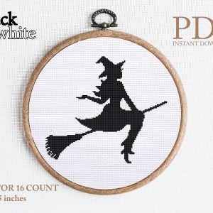 Witch cross stitch pattern