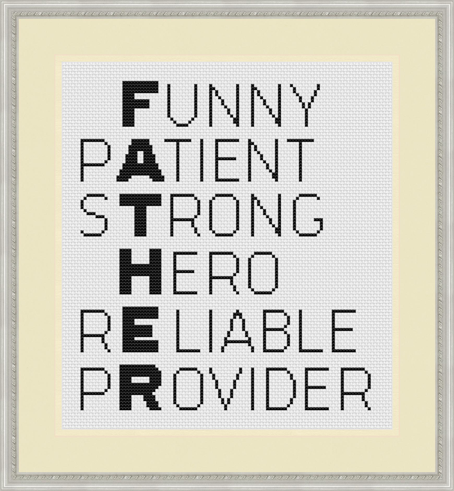 Father Cross Stitch pattern PDF, Father’s Day XStitch design 5 Father’s Day Cross Stitch pattern