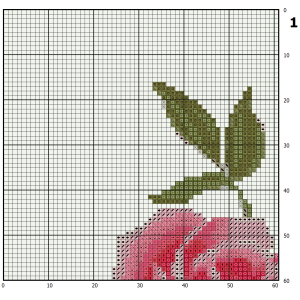 Flowers roses cross stitch pattern