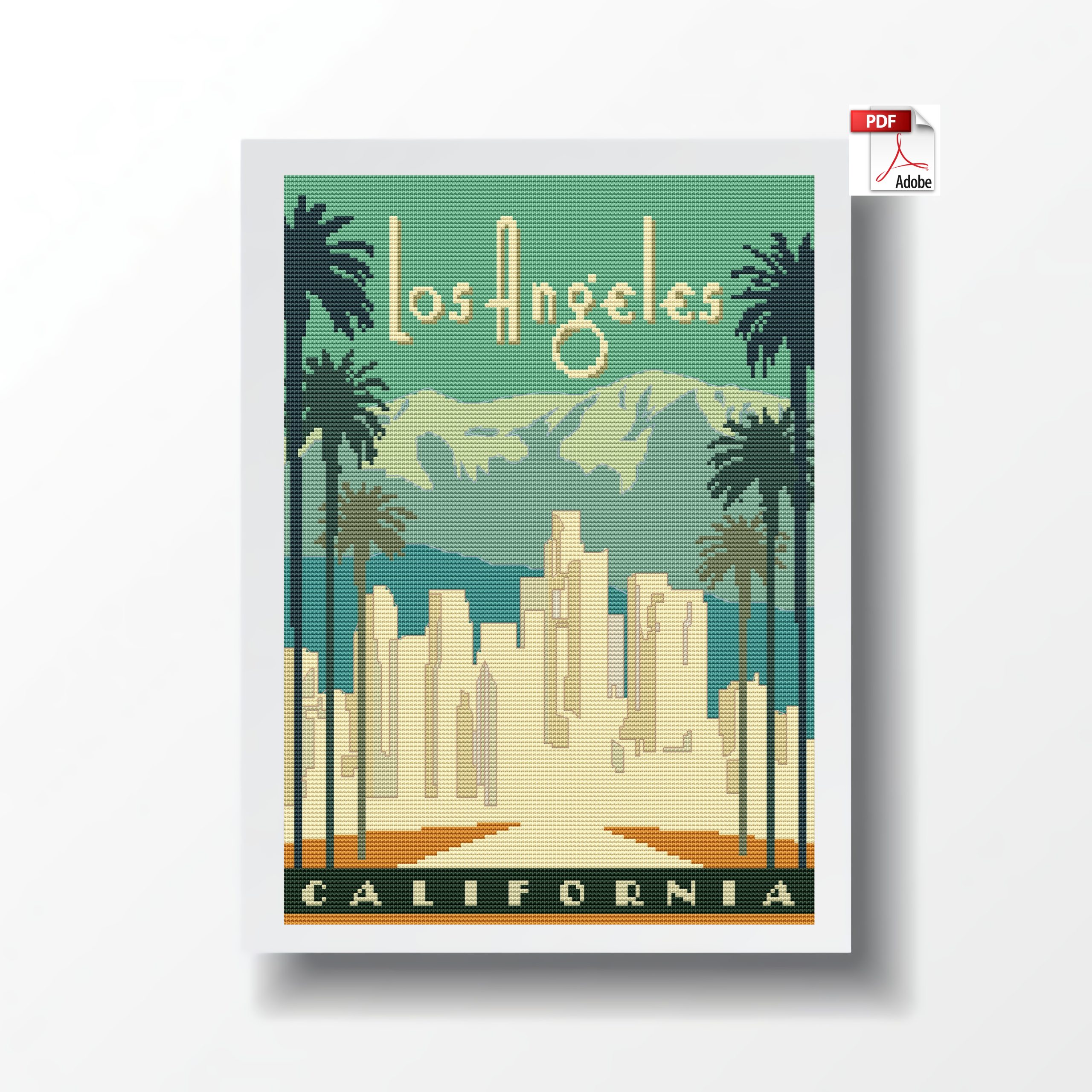 Cross-stitch pattern Los Angeles. Beautiful pattern. This PDF file is available for instant download. Manufactured in 2022 1 Cross Stitch Pattern Los Angeles