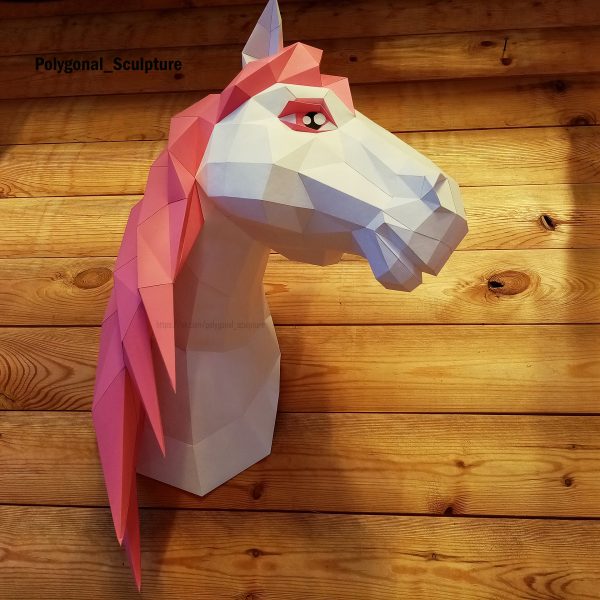En UNICORN A4 Polygonal Sculpture