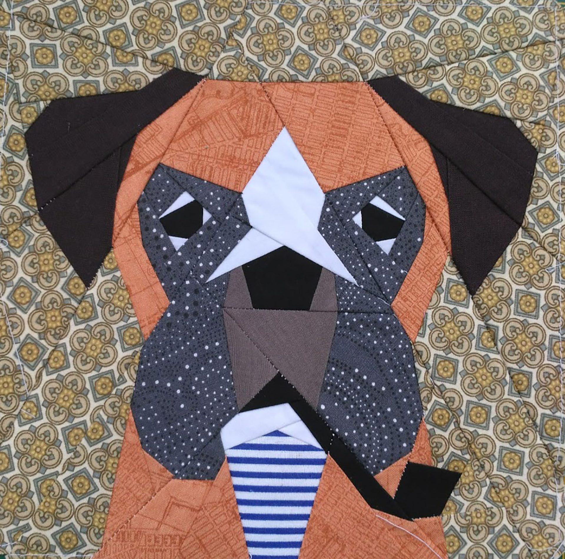 Boxer dog Quilt Block PDF Pattern # 2 (fullface) 5 Boxer dog Quilt Block PDF Pattern # 2 (fullface) - Image 5