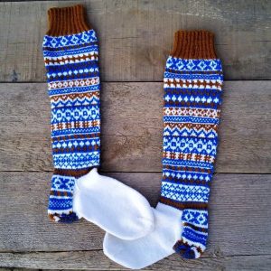 Inicio 718 Fair Isle knee high socks, Hand knit colorwork socks, Long socks