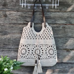 Free boho style tote bag pattern with braided handles — Toriska