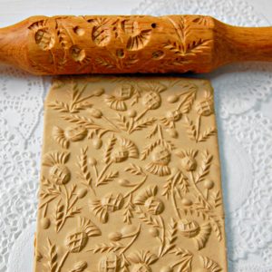 Rolling pin cookies Thistle textured patterns