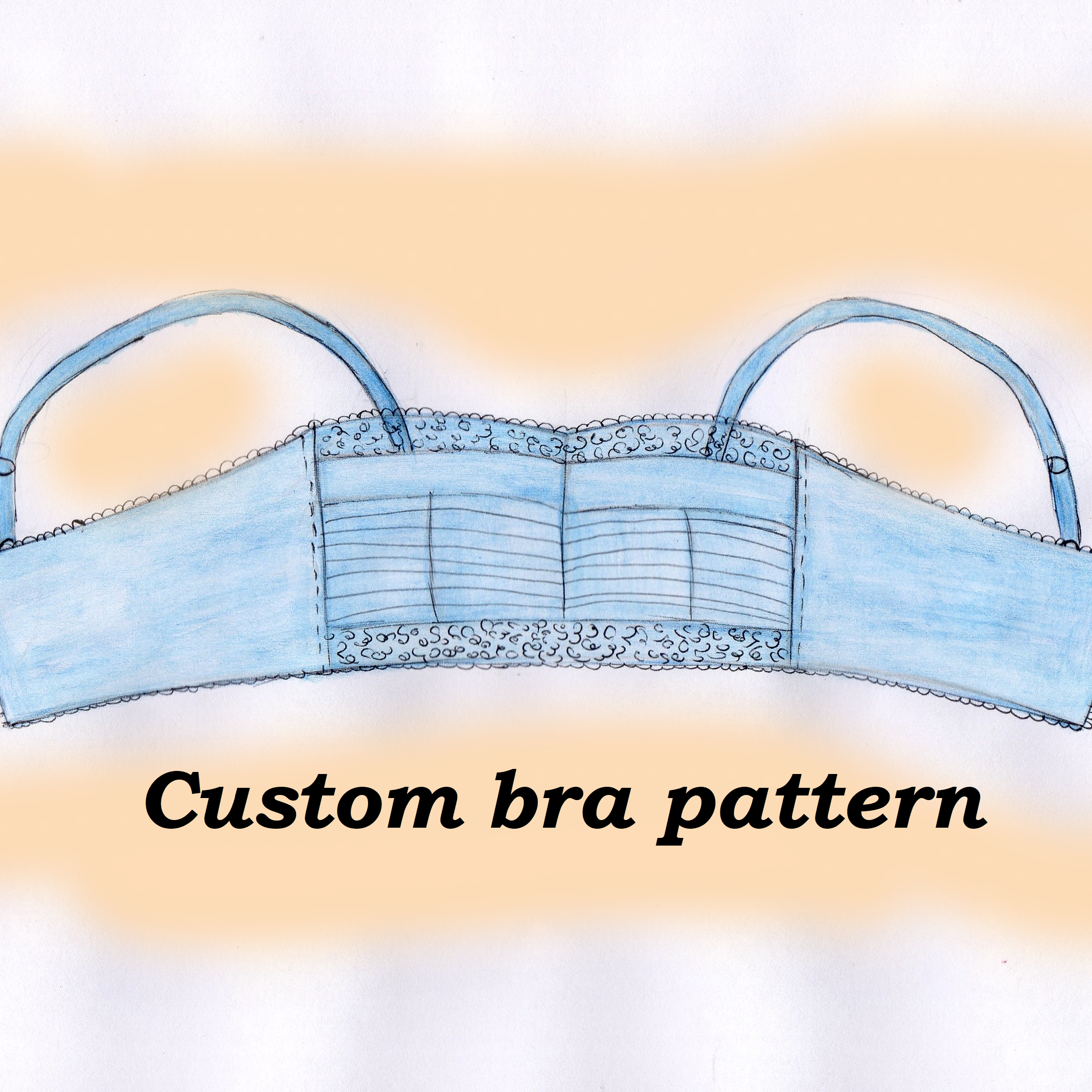 Bra pattern for large bust, Custom bra pattern no underwire