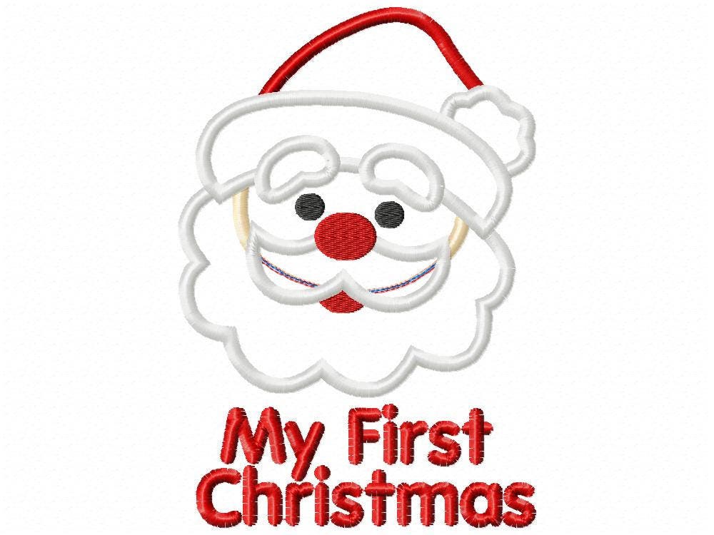 Santa 1st Christmas Applique Machine embroidery design 2 Santa 1st Christmas Applique Machine embroidery design - Image 2