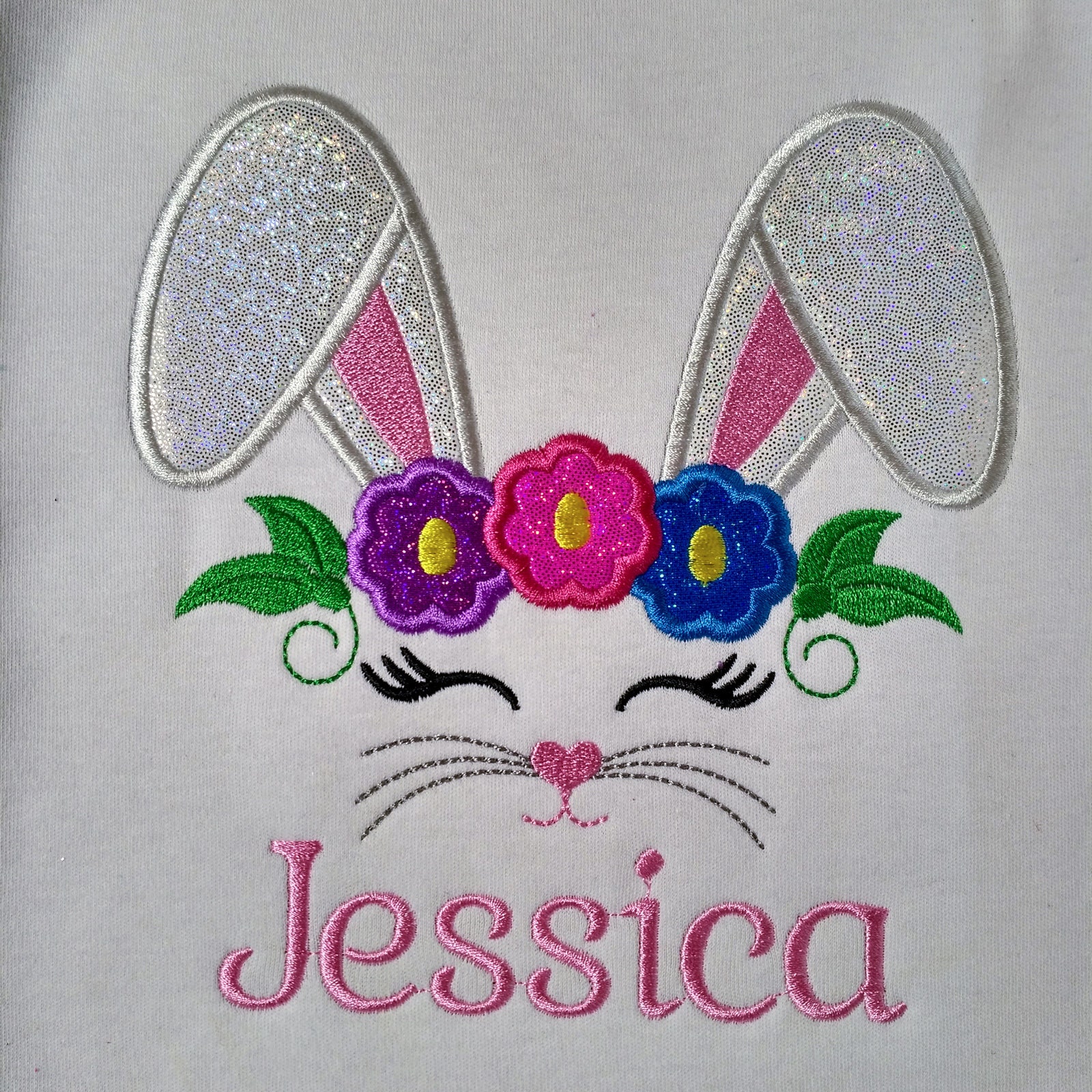 Easter bunny face applique Machine embroidery design 3 Easter bunny face applique Machine embroidery design - Image 3