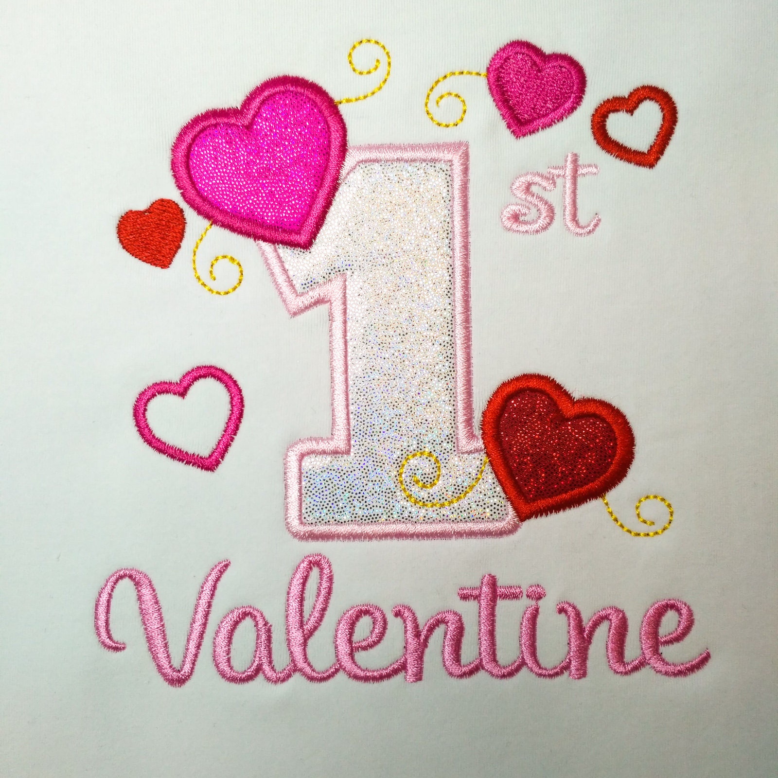 1 st Valentines applique Machine embroidery design 4 1 st Valentines applique Machine embroidery design - Image 4