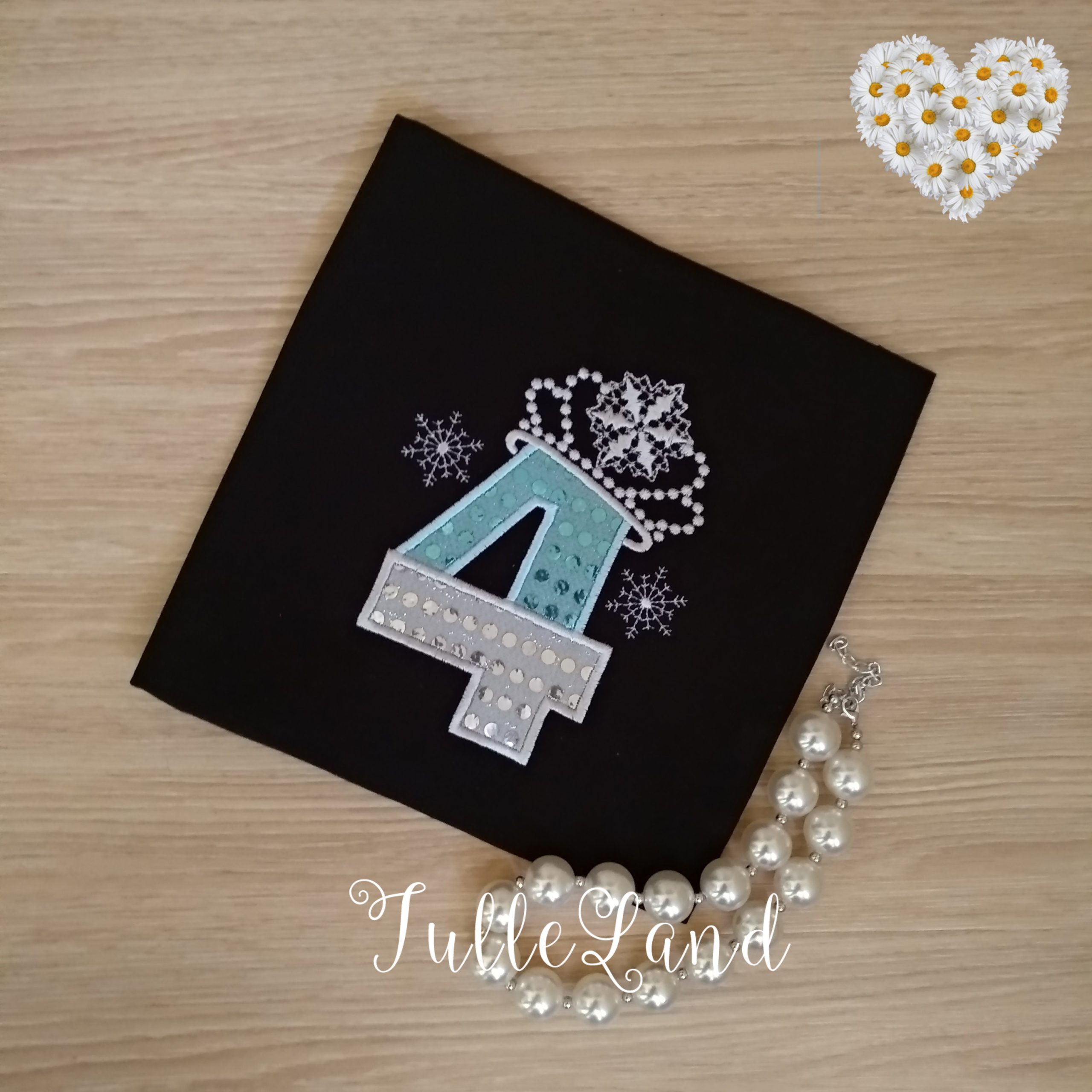 Snow Queen Number 4th Birthday Machine embroidery design 4 Snow Queen Number 4th Birthday Machine embroidery design - Image 4