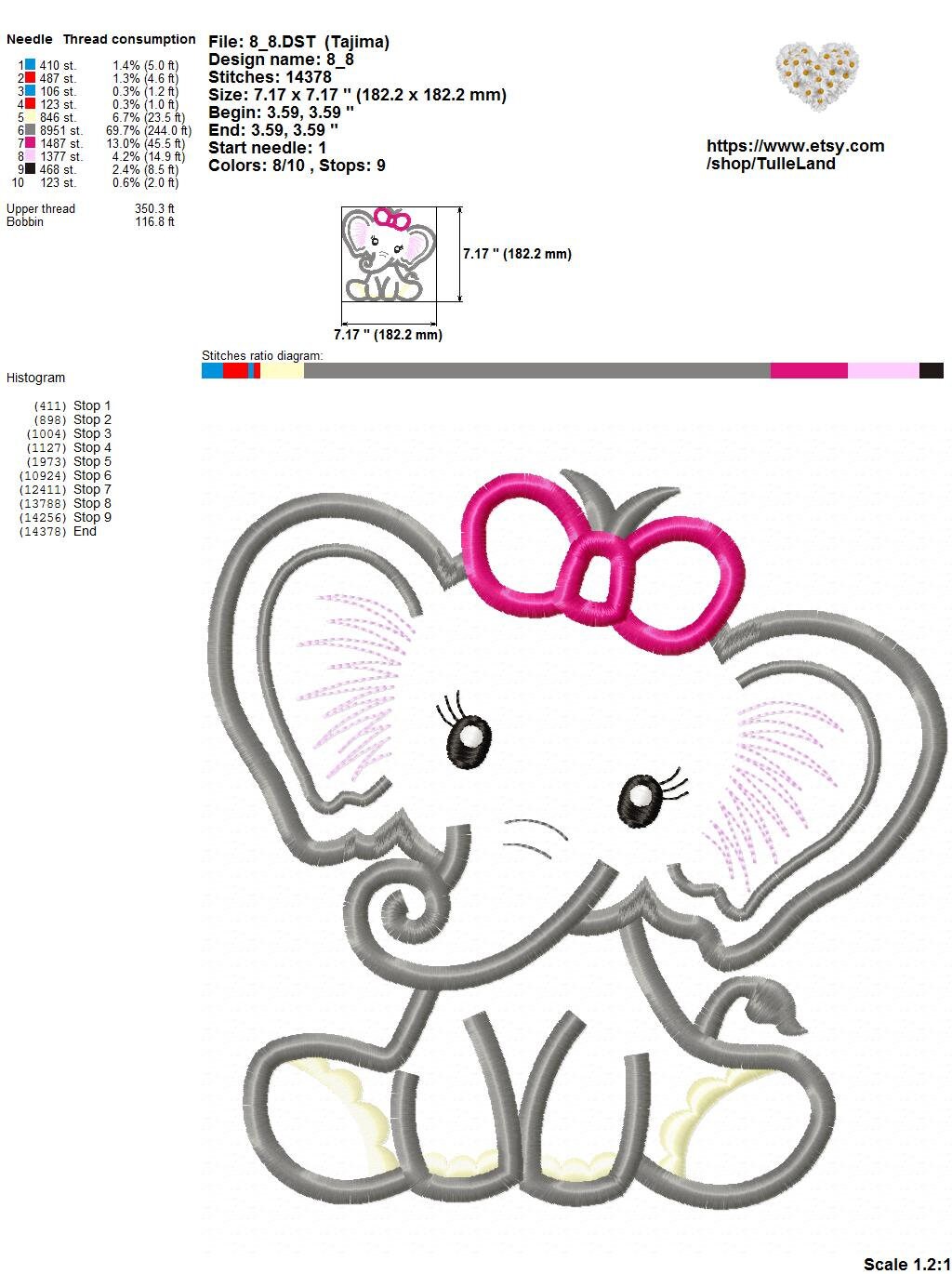 ELEPHANT GIRL APPLIQUE Embroidery Designs Elephant Embroidery Design,  Applique Machine Embroidery Pattern 