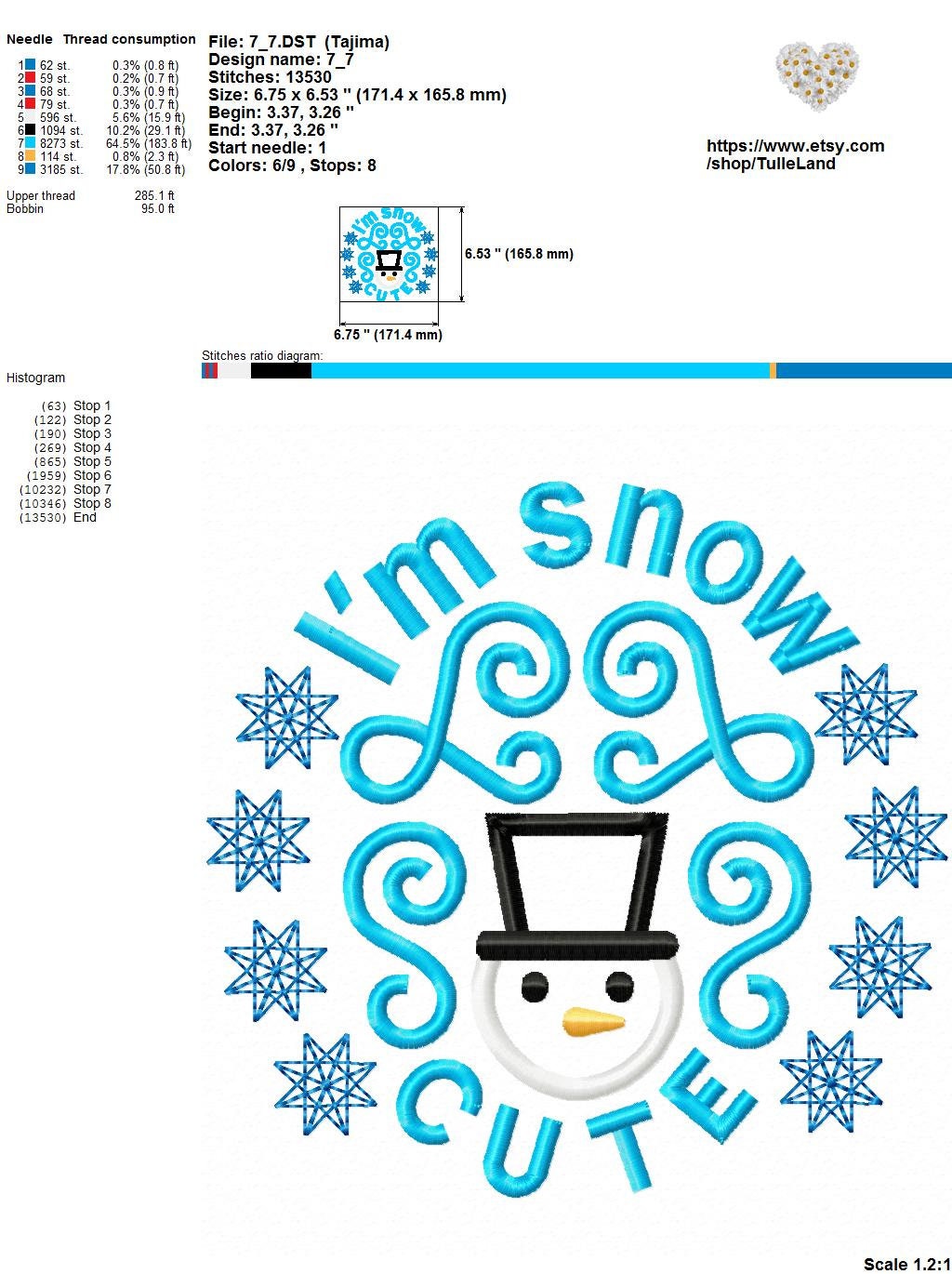 I'm snow cute Snowman Christmas Machine embroidery design 7 I'm snow cute Snowman Christmas Machine embroidery design - Image 7