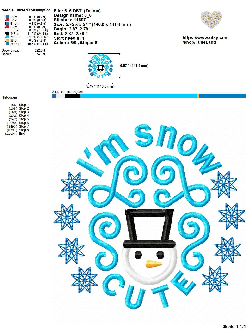 I'm snow cute Snowman Christmas Machine embroidery design 8 I'm snow cute Snowman Christmas Machine embroidery design - Image 8