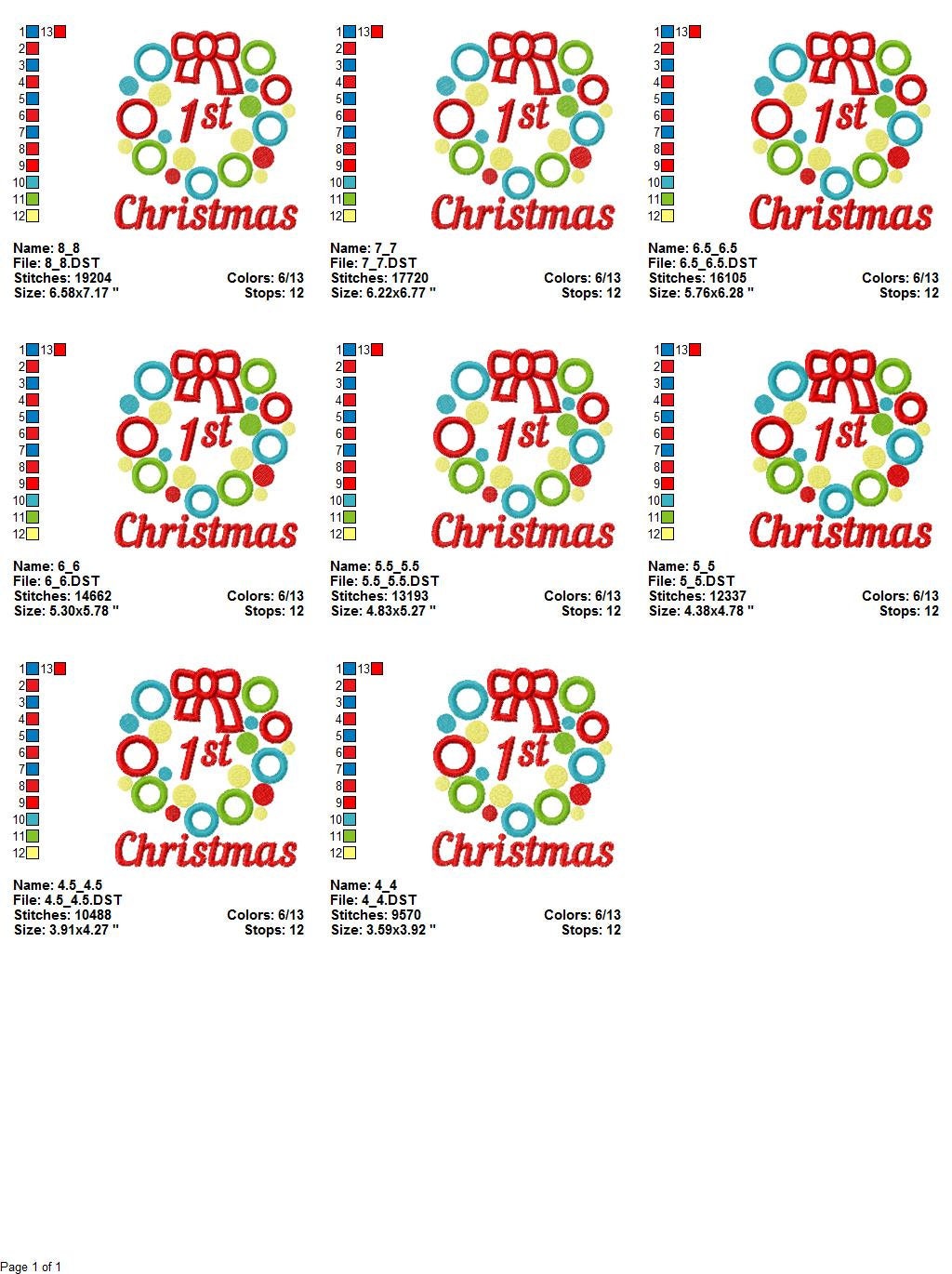 Christmas Wreath with Bow Machine embroidery design 3 Christmas Wreath with Bow Machine embroidery design - Image 3