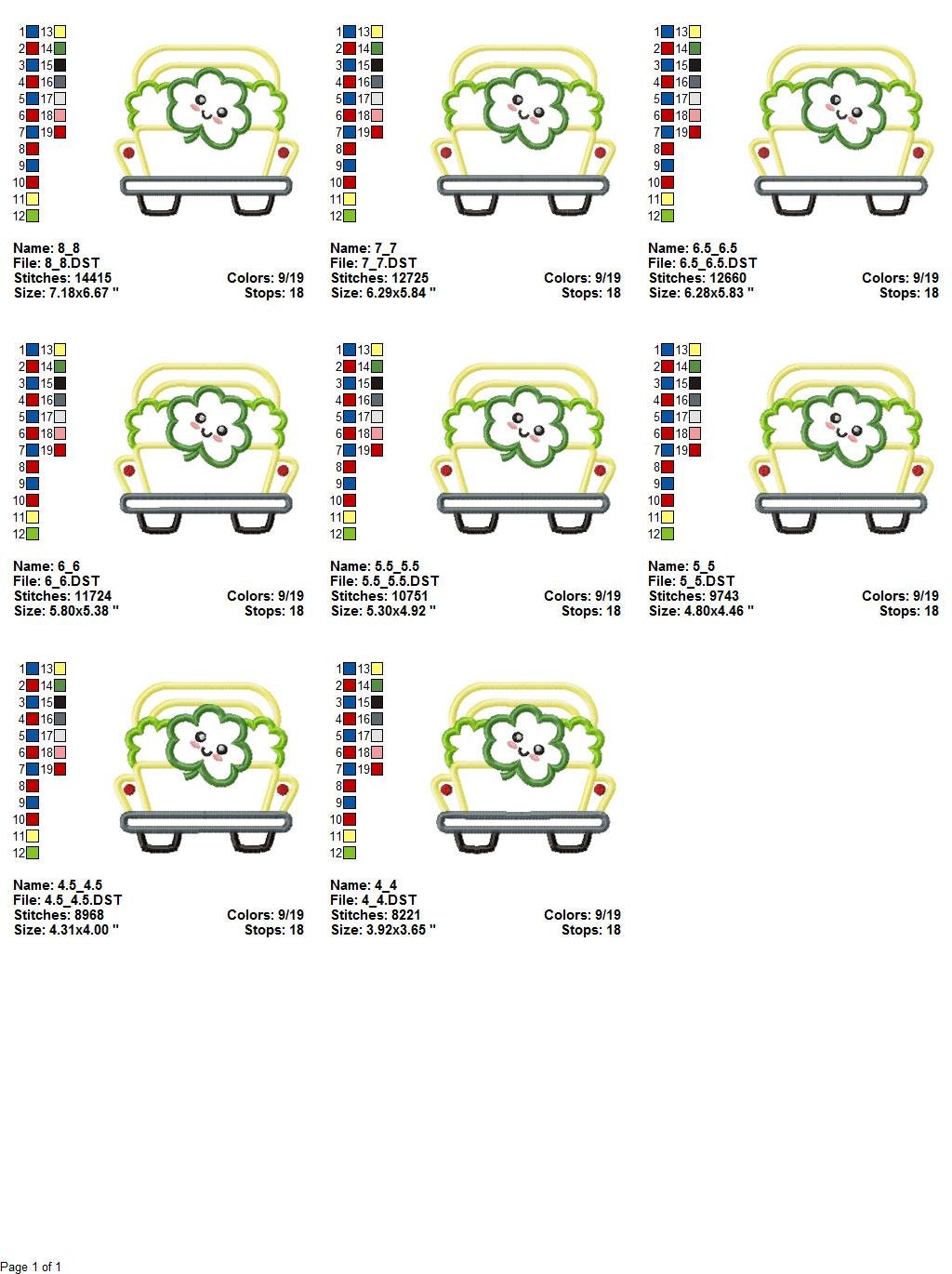 St Patrick Day Truck Shamrock Machine embroidery design 3 St Patrick Day Truck Shamrock Machine embroidery design - Image 3
