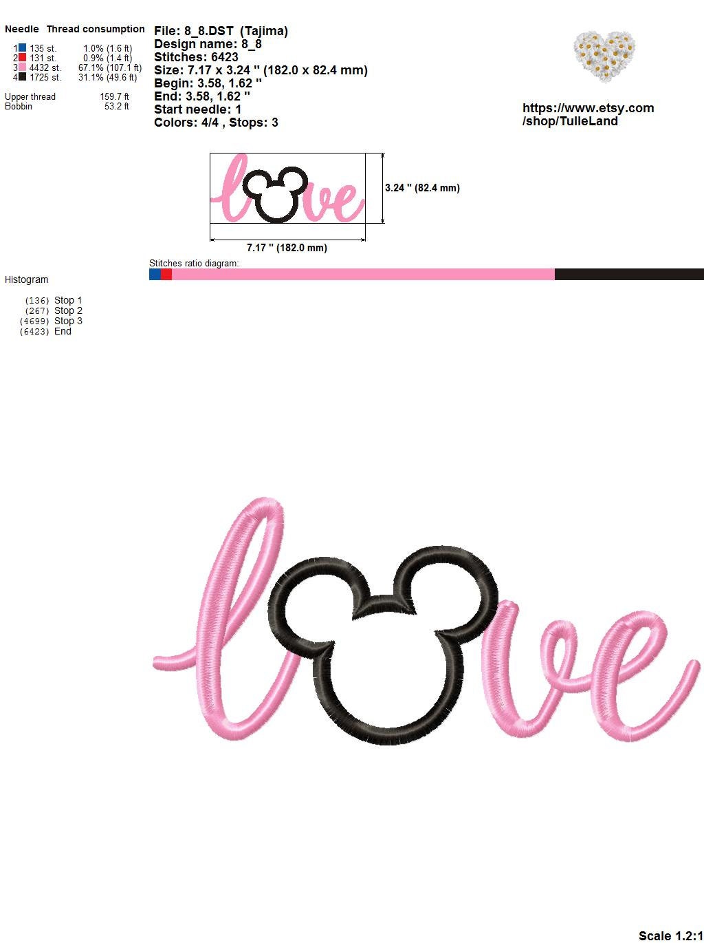 Valentine Day Love Miss Mouse Machine embroidery design 7 Valentine Day Love Miss Mouse Machine embroidery design - Image 7