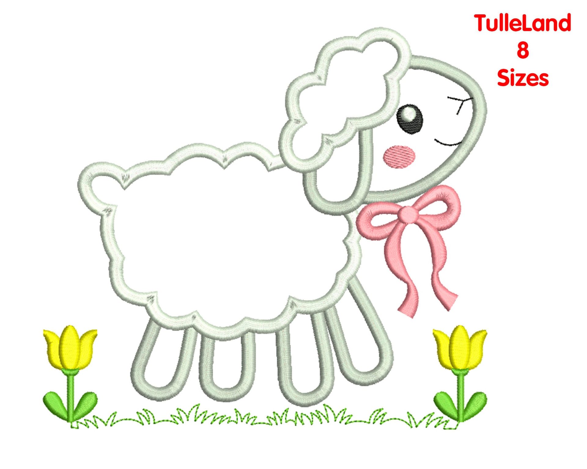 Baby Easter Sheep for girl Machine embroidery design 2 Baby Easter Sheep for girl Machine embroidery design - Image 2