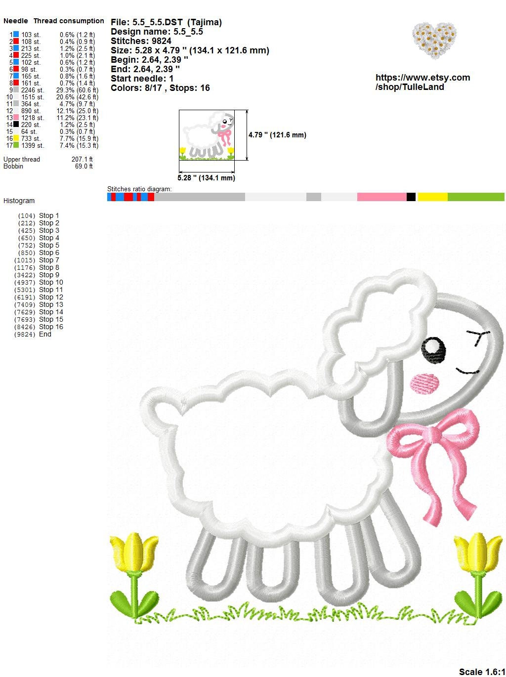 Baby Easter Sheep for girl Machine embroidery design 8 Baby Easter Sheep for girl Machine embroidery design - Image 8