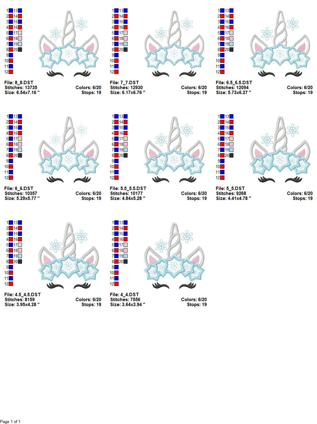 Christmas Snowflake Unicorn Machine embroidery design 3 Christmas Snowflake Unicorn Machine embroidery design - Image 3