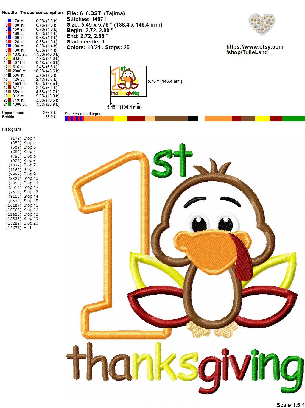 1st Thanksgiving Baby Machine embroidery design 8 1st Thanksgiving Baby Machine embroidery design - Image 8