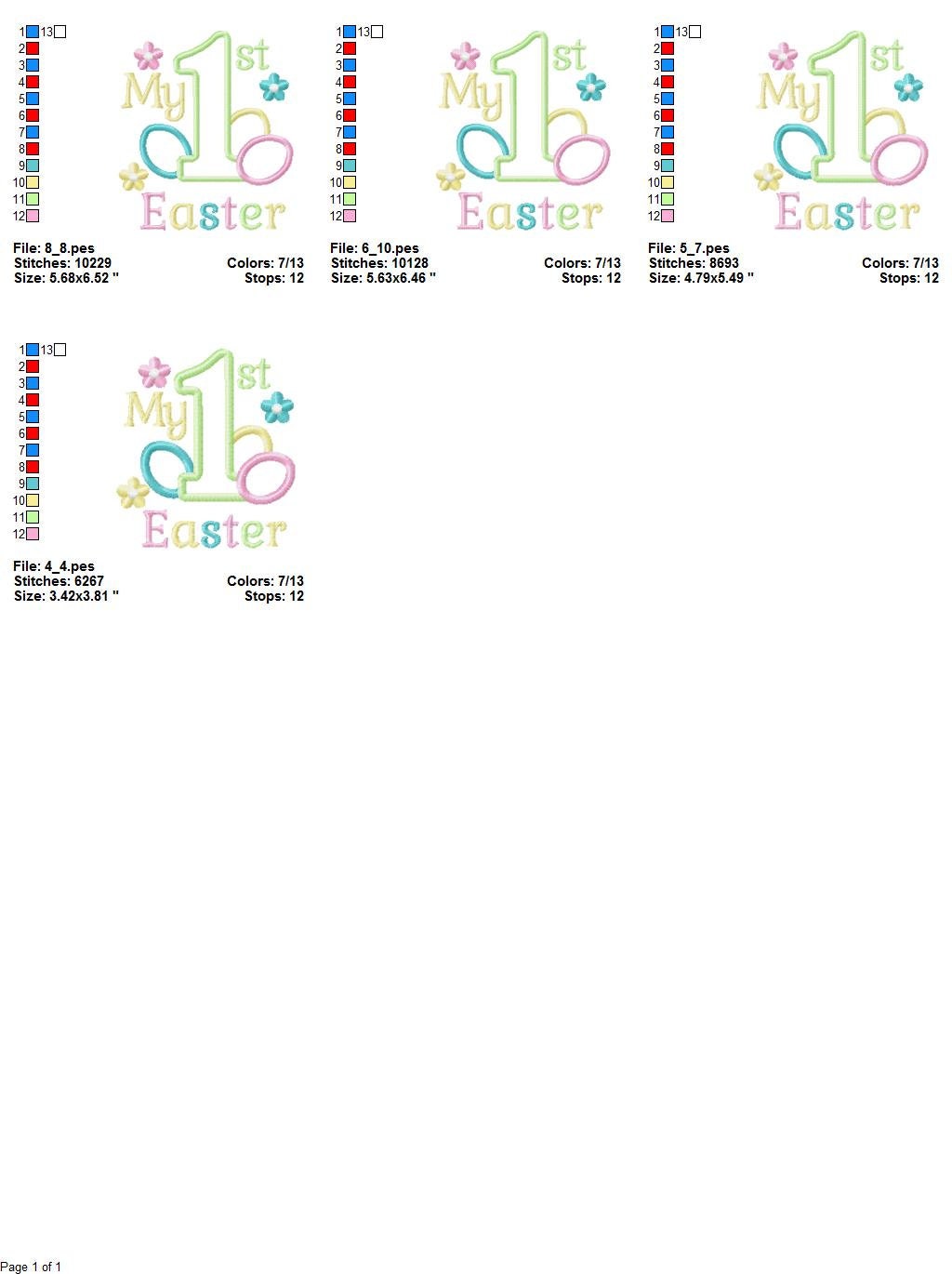 My 1st Easter egg Machine embroidery design 3 My 1st Easter egg Machine embroidery design - Image 3