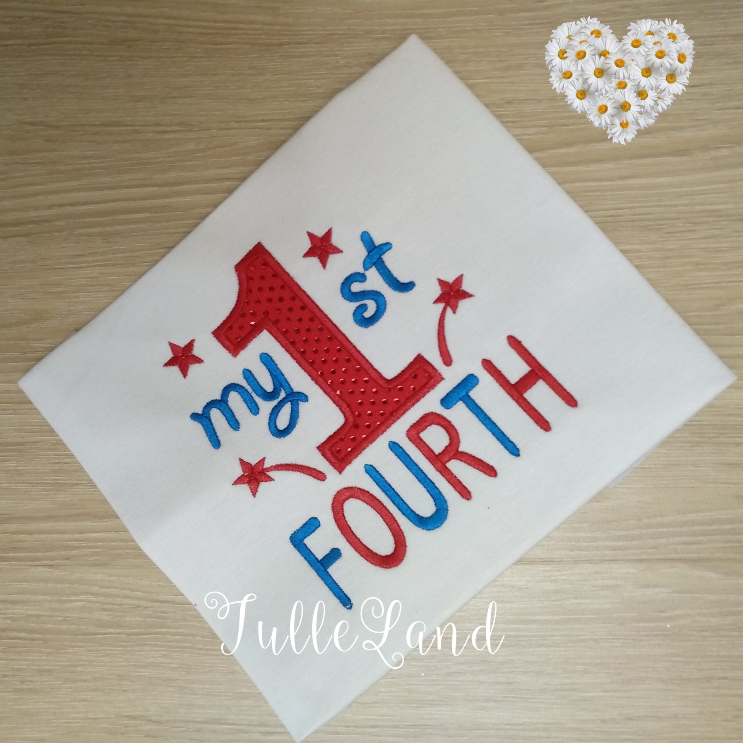 My 1st Fourth of July Red White Machine embroidery design 4 My 1st Fourth of July Red White Machine embroidery design - Image 4