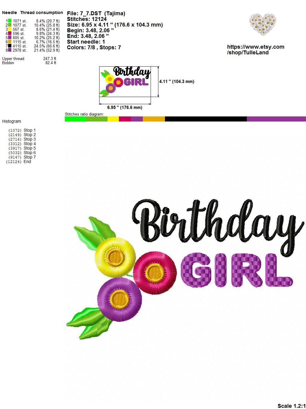 Birthday Girl Princess Machine embroidery design 7 Birthday Girl Princess Machine embroidery design - Image 7