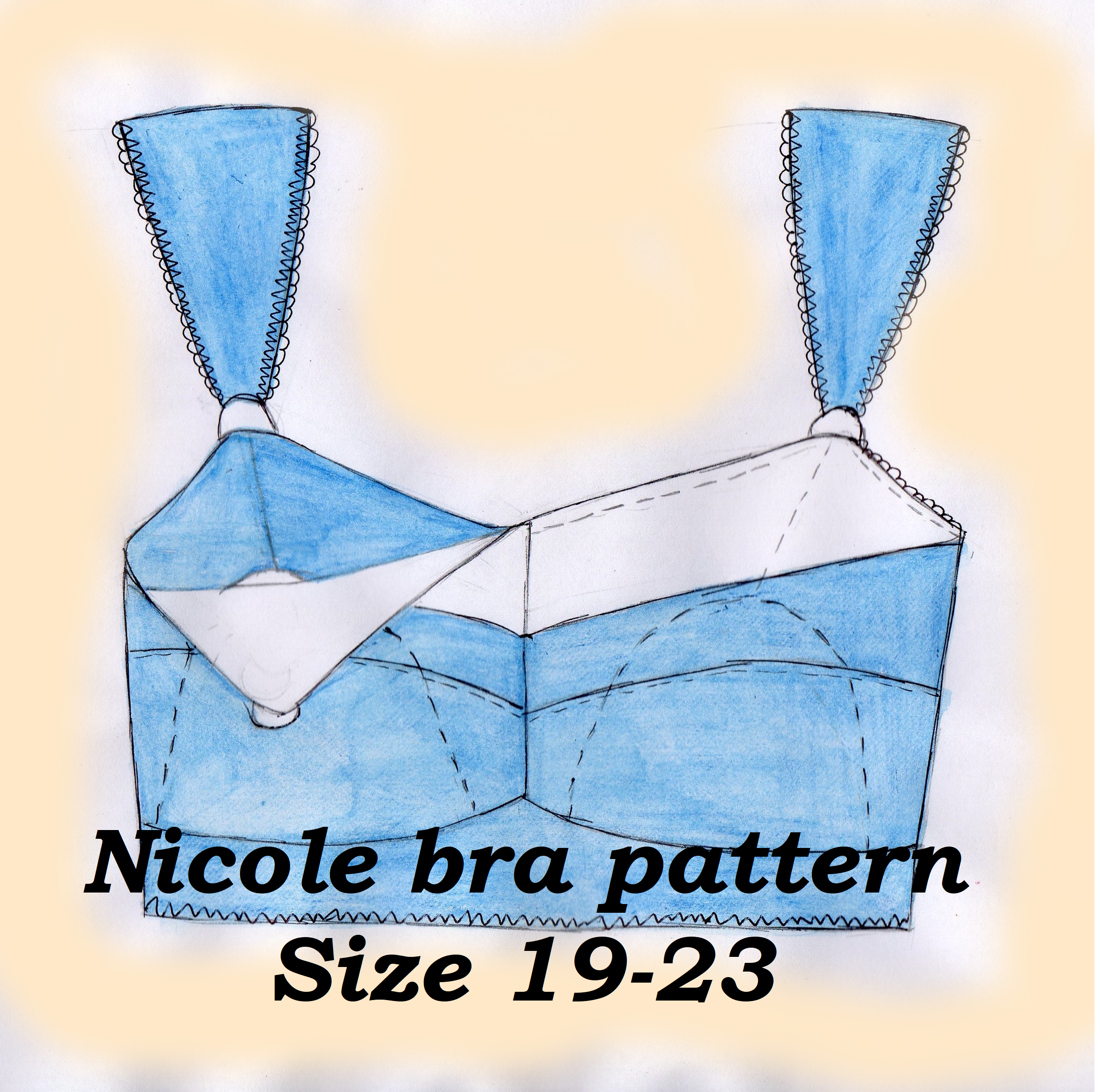 Nursing bra pattern, Nicole, Sizes 19-23, Breastfeeding bra pattern