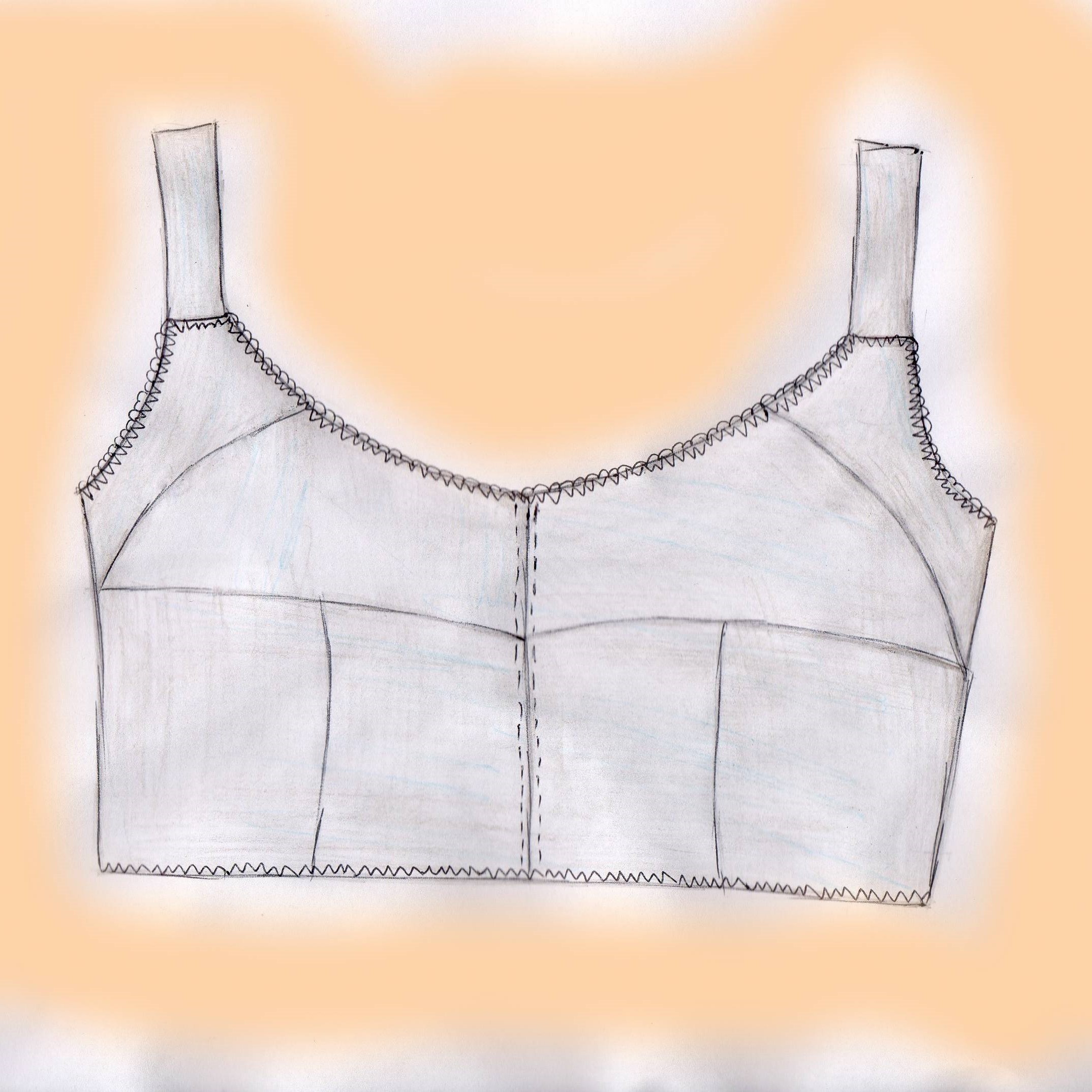 Wire free bra pattern, Linen bra pattern, Cotton bra pattern