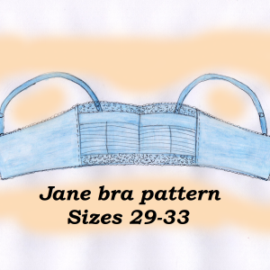 Balconette bra sewing pattern plus size, Laura, Sizes 29-33