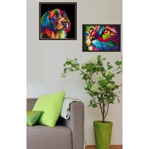 Rainbow Dog Cross Stitch Pattern PDF Modern Funny Animal Color