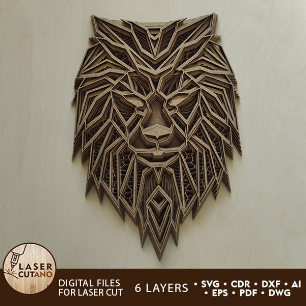 lion laser cut template