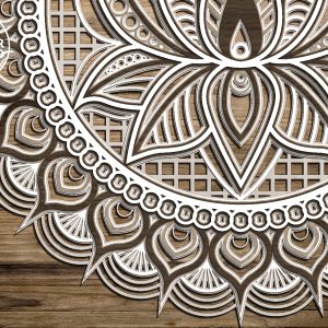 MANDALA LOTUS Multilayer Laser Cut File