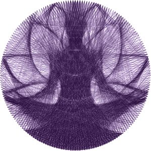 Purple String art pattern with numbers PDF yoga art DIY
