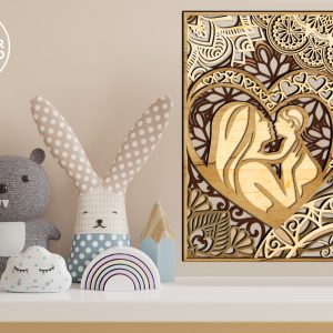 MOM BABY Laser Cut Files Mother’s Day
