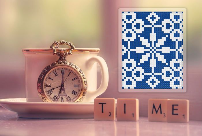 Alarm Clock Cross Stitch Pattern Instant Download PDF Modern Cross