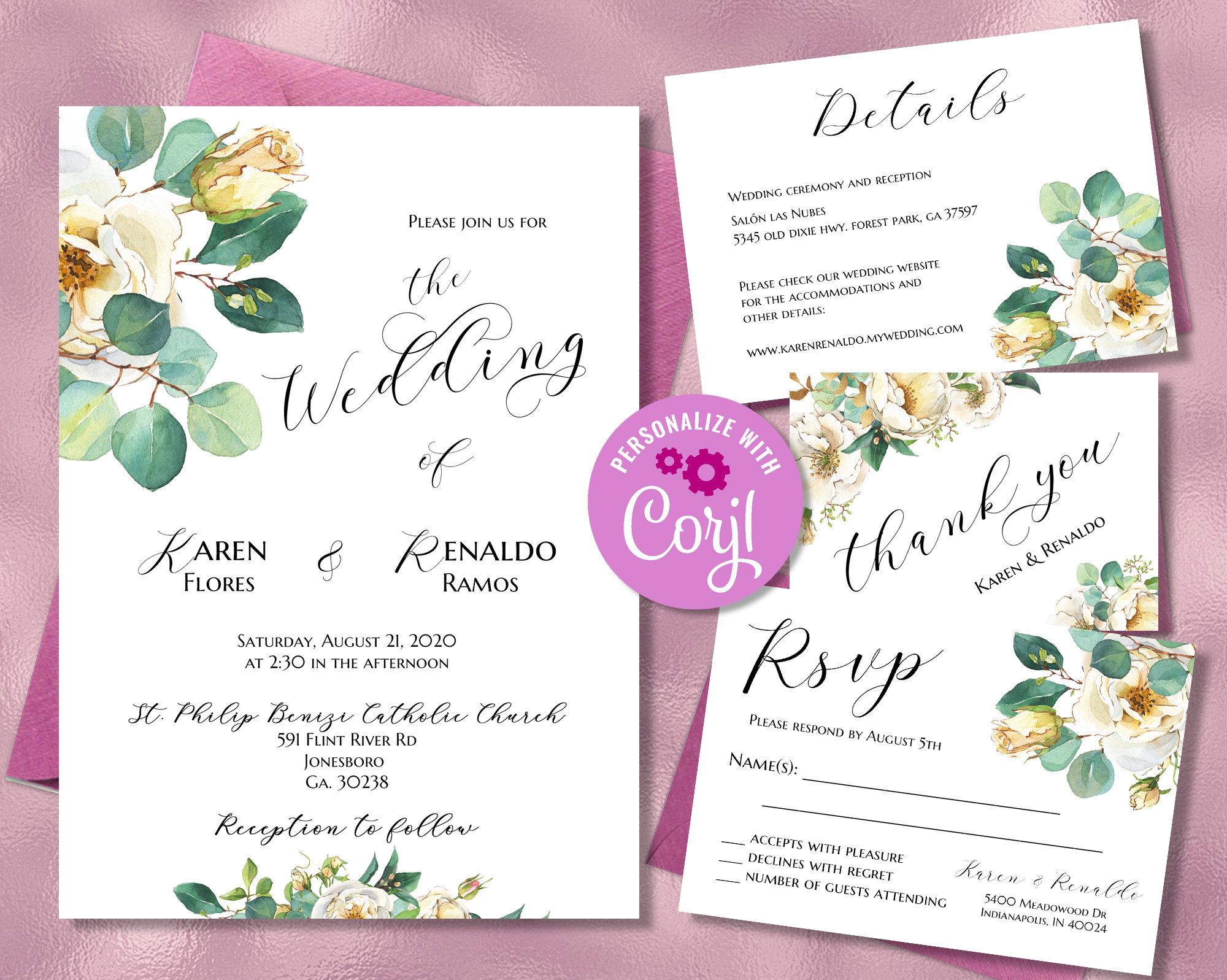 Floral Quinceanera Invitations - LemonWedding