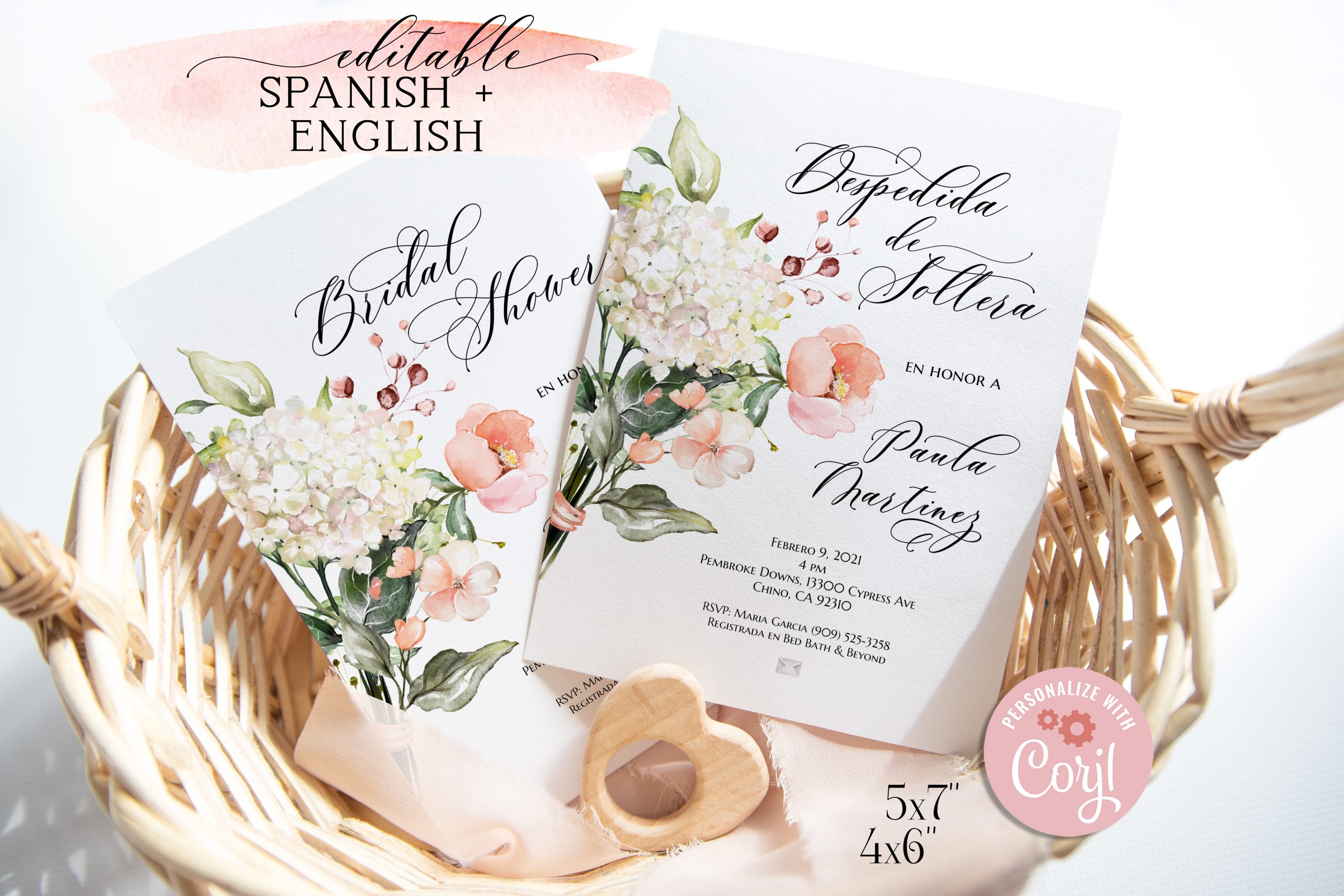 Despedida de soltera invitation pink template editable Corjl