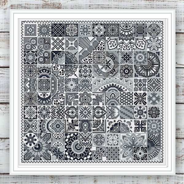 sampler gray squares