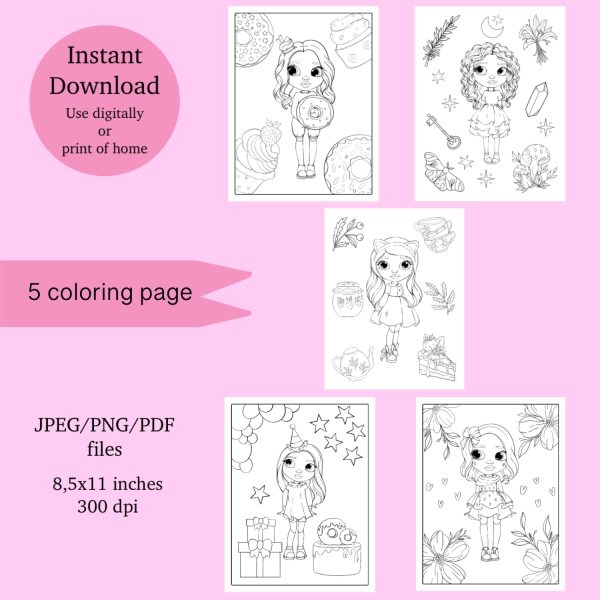 5 Cute blythe doll coloring pages