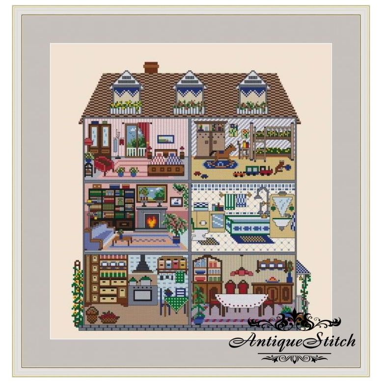 dollhouse cross stitch