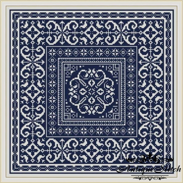 Antique Sampler 11 Cross Stitch Pattern PDF Monochrome Ornament 1 Antique Sampler-11