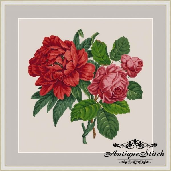 Berlin Woolwork Bouquet 11 Vintage Cross Stitch Pattern PDF