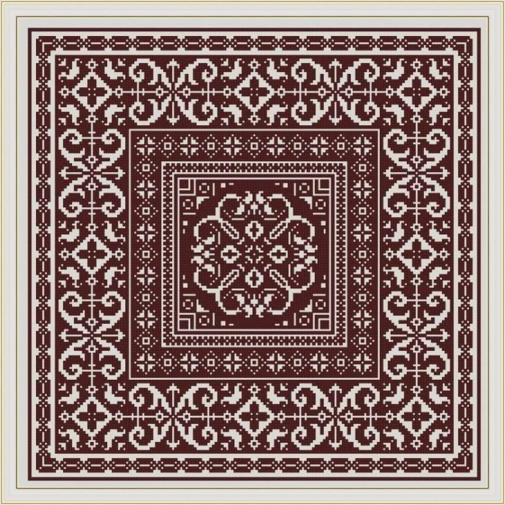 Antique Sampler 11 Cross Stitch Pattern PDF Monochrome Ornament 2 Antique Sampler-11