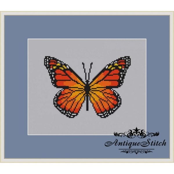 Butterfly Cross Stitch 2 Pattern PDF Modern Funny Insect Color